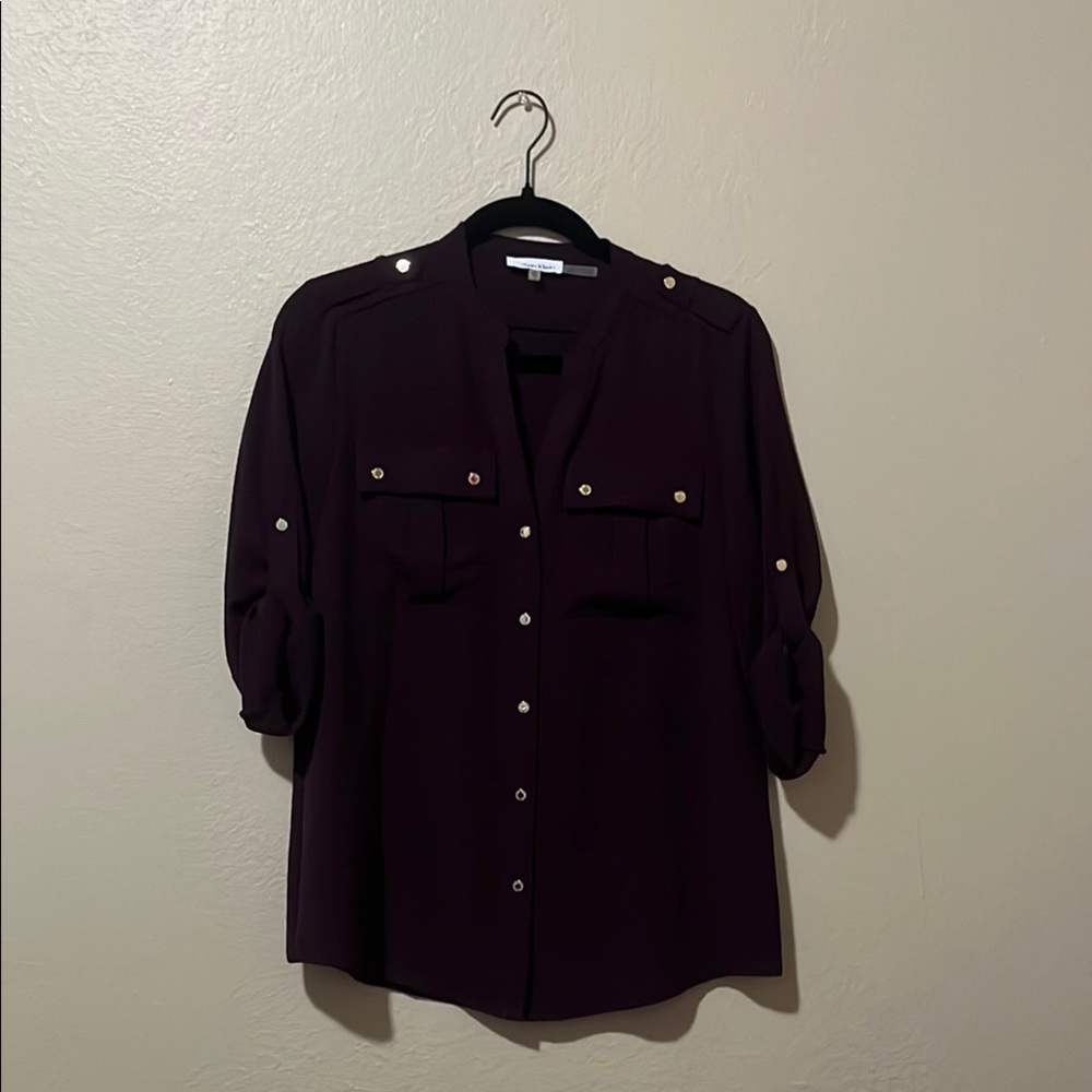 Women's Purple Button-Up Top